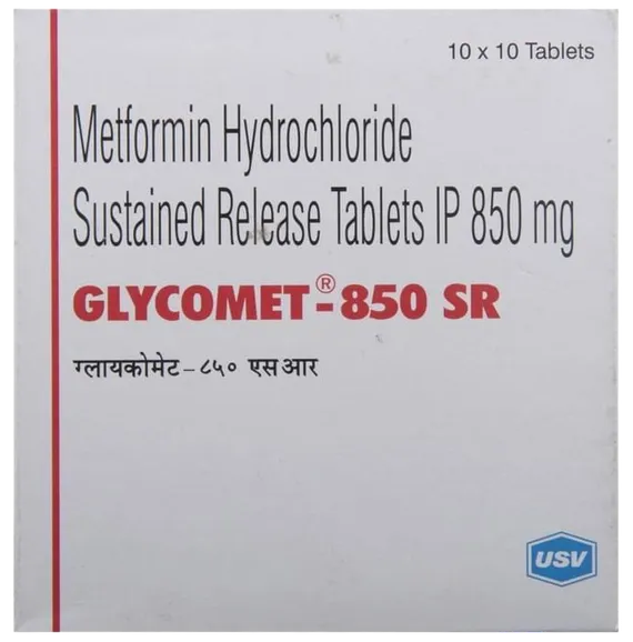 glycomet sr 850mg tablet 10's